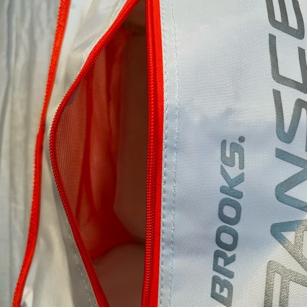 Brooks Transcend shoe bag. Like new, never used. Bright orange and white.